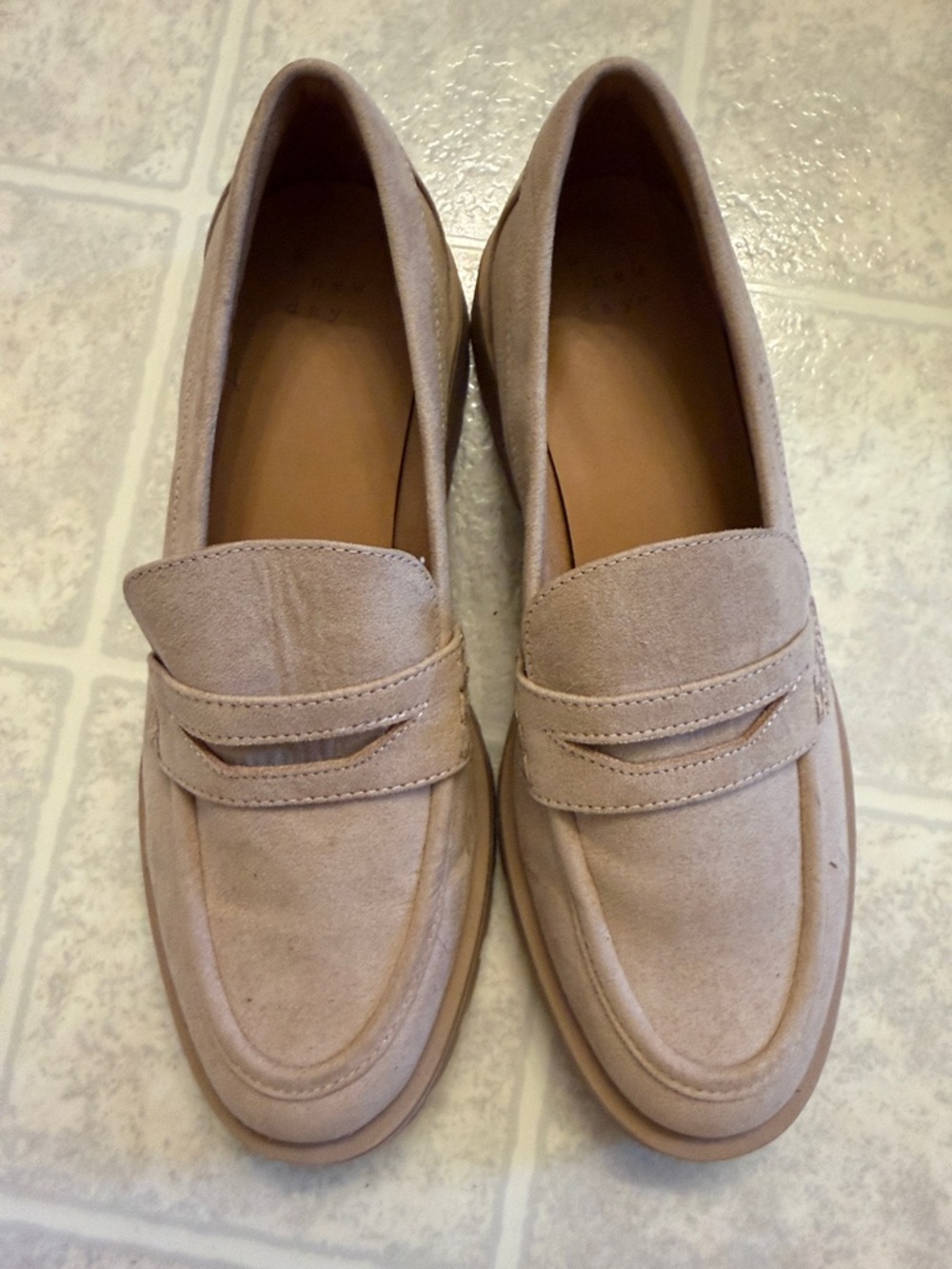 Target A New Day Tan Faux-Suede Chunky Loafers 7